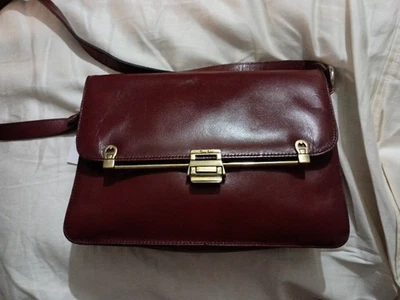 Vintage Etienne Aigner Handmade Oxblood Leather Purse 1950s 1960s Brass Rare  - Image 1 of 4