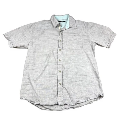 Camisa informal con botones de manga corta jaspeada gris claro STOIC para hombre grande Foto 1 de 4