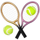 1:12 Scale Dollhouse Tennis Set - Mini Racket & Ball Set, Random Color, 2 Pack