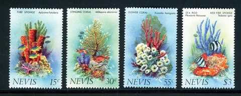 Nevis Scott #163-166 MNH Corals FAUNA CV$2+ 378433 Cover
