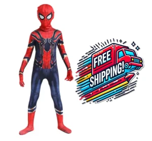 Spiderman Boys Children Carnival Halloween Costume Bodysuit Kids Cosplay - Picture 1 of 2