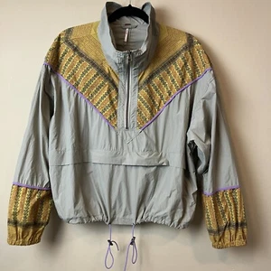 Free People Quinn Pullover Giacca a Vento Donna Taglia S Boho Retro Cropped - Foto 1 di 10