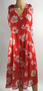 $138 Vince Camuto Floral Print Tie Shoulder Dress New With Tags. Size 2 - Picture 1 of 13