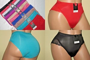 4-6 Briefs High-Waist Bikini High cut Panties Undies Silky Lace LOT 63023 S-5XL - Picture 1 of 12