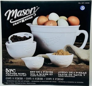 Mason Craft and More 5-Piece Batter Bowl & Measuring Cup Set