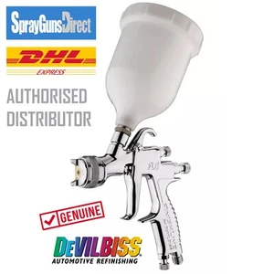Pistola pulverizadora DeVilbiss FLG-5 1,3 mm gravedad alimentación de aire pulverizador pintura solvente - Imagen 1 de 4