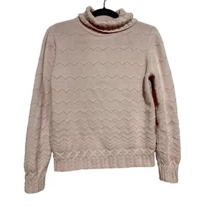 Petite Sophieticate Chunky Knit Pink Sweater Turtleneck Angora Rabbit Large - Picture 1 of 11