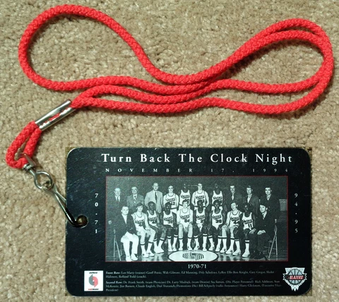Portland Trailblazers TURN BACK THE CLOCK Card/Lanyard 1994-95 Handout SGA Cover