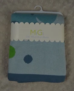 MiGi Little Whale Knit Baby Blanket Blue Green Security Lovey - Picture 1 of 6