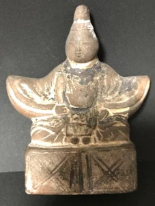 SUGAWARA NO MICHIZANE TENJIN GOD Pottery Statue Japanese Antique Figurine F/S - Picture 1 of 7