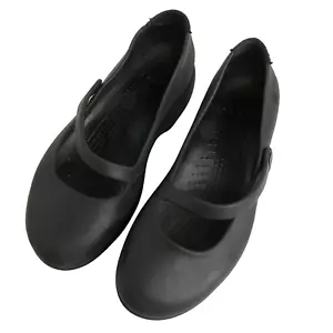 Crocs Rx Croslite Mary Jane Shoes Black Sliver Fox Womens 8 Nurse Comfort - Flaw - Picture 1 of 11