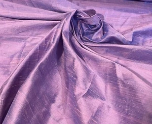Lavender Blue Iridescent 100% Silk Dupioni Fabric 54” wide Sold By The Yard - Picture 1 of 2