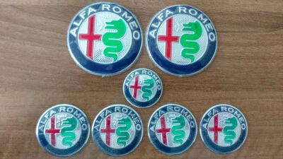 Set of 7pcs Alfa Romeo NEW DESIGN GIULIA style emblem badge logo insignia - Image 1 of 3
