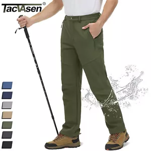 Men's Waterproof Snow Pants Outdoor Hiking Pants Insulated Fleece Lined Trousers - Picture 1 of 63