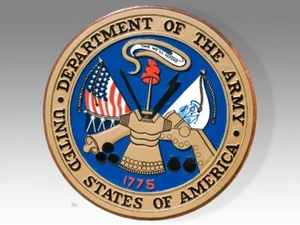 U.S. Department of the Army Solid Kiln Dried Mahogany Wood Plaque Emblem - Picture 1 of 6