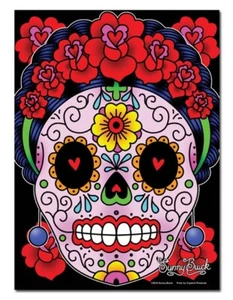 "Day of the Dead Sunny Buick Frida Calavera de Azúcar Calavera Metal 11"" x 15"" Letrero ¡Nuevo! - Imagen 1 de 4