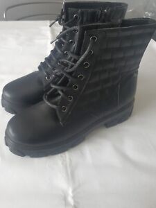 Women's UK 5 Ankle Boots Lace Up Black