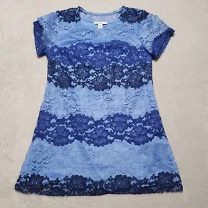 Isaac Mizrahi Live! Flowers Shear Lined SOHO Sz XXS Blue Top Shirt Blouse - Picture 1 of 6