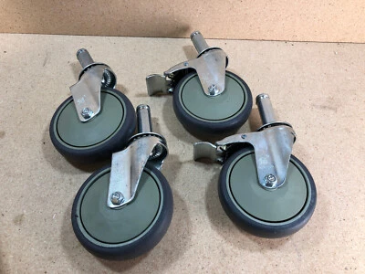 Set of 4 Quantum Heavy Duty Caster Wheels & Bumpers (2 Locking) WR-00H 5" Swivel - Image 1 of 2