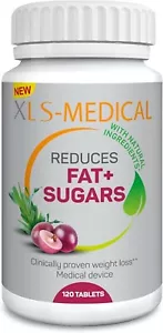 XLS MEDICAL WEIGHT LOSS SUPPLEMENT 120 TABLETS REDUCES FAT & SUGARS 09/24 - Picture 1 of 6