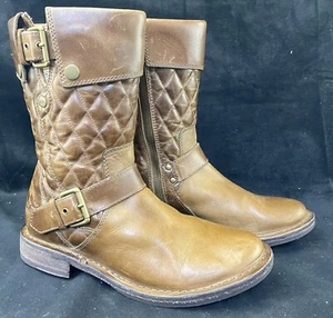 Stivali donna UGG Australia Conor marroni in pelle trapuntata con cerniera cinturini misura 6,5 - Foto 1 di 6