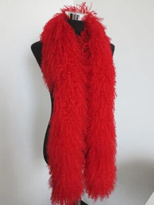 100% real Mongolia lamb fur scarf /fur collar/ fur neck wrap/ women red cape - Picture 1 of 3