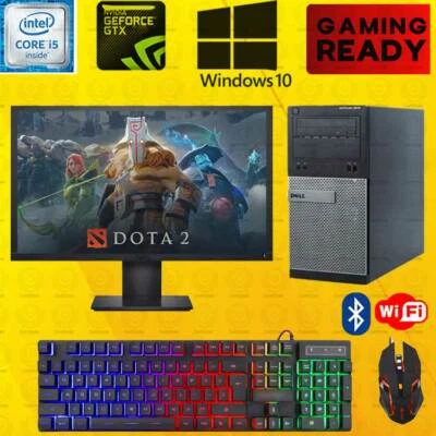 Dota 2 Dell i5 Gaming Desktop PC Computer SSD Nvidia GT1030 Win 10 8GB bundle - Image 1 of 4