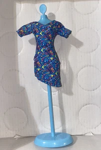 Barbie Fashion Kleid von 2001 aus Paket 68073 blau Paisley Blumen - Bild 1 von 4