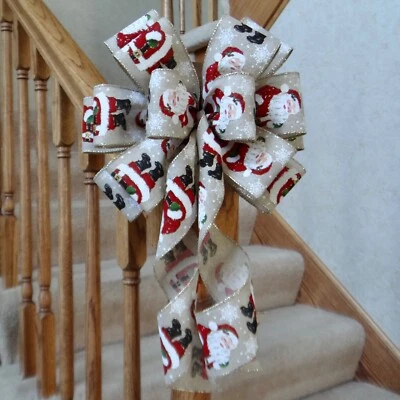 10" AMPLIO COPO DE NIEVE SANTA CLAUS ARCO NAVIDAD-DECORACIÓN, REGALO, CORONA, LINTERNA Foto 1 de 2