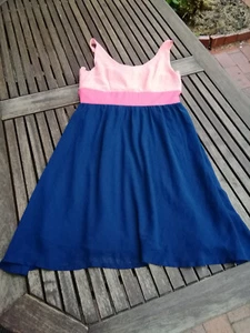 Even & Odd Sommerkleid Kleid Blockstreifen Träger apricot orange blau S 36/38 - Bild 1 von 5