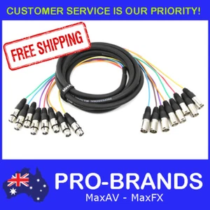 5m 8-Way XLR M-F Male to Female Balanced Cable Core Lead Loom Snake Multicore - Picture 1 of 4
