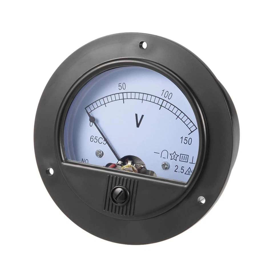 DC 0-150V Analog Panel Voltage Gauge Volt Meter 65C5 2.5% Error Margin Black - Image 1 of 4