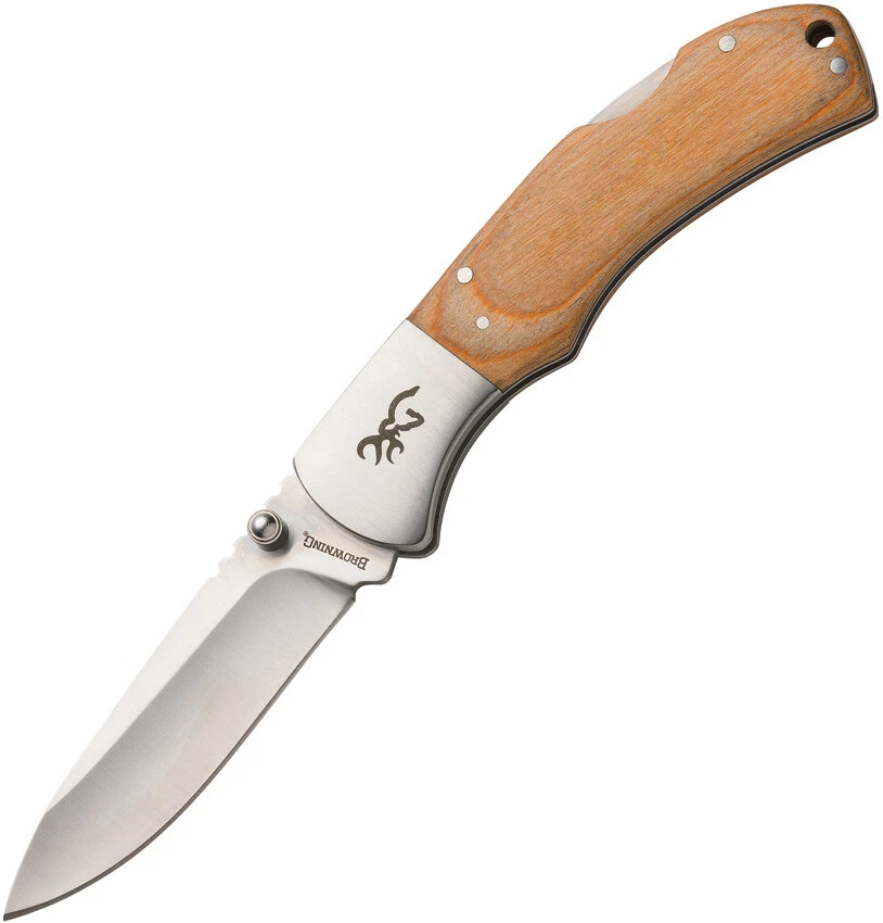 Browning Lockback Maple Pakkawood Handle Stainless Steel Pocket Knife 0368 - Image 1 of 1