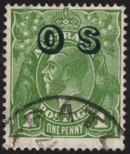 1d VERDE KGV - C de A WMK "OS" VARIEDAD SOBREIMPRESIÓN "TINTADO GRUESO DE SOBREIMPRESIÓN" - Imagen 1 de 1