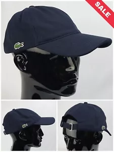 LACOSTE MARINEBLAU SPORTKAPPE UNISEX BIO BAUMWOLLE SEITENLOGO ONESIZE UVP £65 - Bild 1 von 14