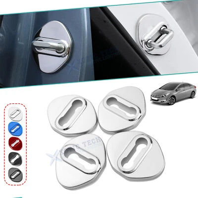 Sporty Style Steel Door Lock Buckle Decoration Trim For Hyundai Santa Fe Tucson - Image 1 of 4