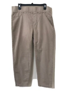 Avenue Denim Ankle Womens Petite Sz14p Pants Skinny Pull On NWOT Brown - Picture 1 of 10