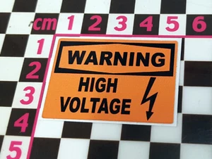 High Voltage Warning Sticker- Academy Racing Race Car Rally Hot Rod Street Hire - Bild 1 von 1