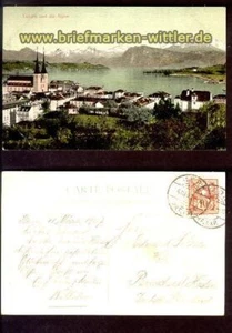 Luzern und die Alpen farb-AK Panorama 1907 (ch0008) - Bild 1 von 1