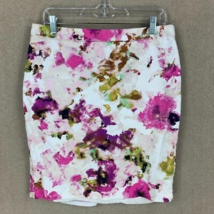 Falda corta para mujer Liz Claiborne 10 (32x21) blanca floral mini lápiz - Imagen 1 de 17
