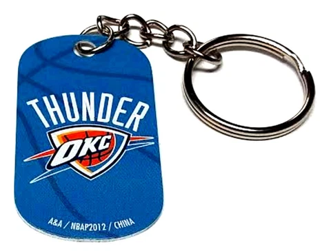 OKLAHOMA CITY THUNDER 1.5" LONG NEW METAL KEYCHAIN PULL LICENSED NBA BASKETBALL Cover