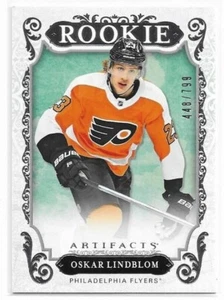 OSKAR LINDBLOM 2018-19 UD Artifacts ROOKIE card #RED202 Philadelphia Flyers /799 - Picture 1 of 2