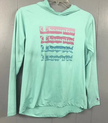 Champion Lightweight Hoodie. Light Green. Champion 4 Times Size 14/16. NWOT. - Image 1 of 4