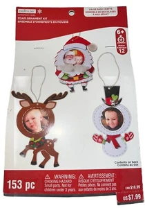 Creatology Christmas Photo Foam Ornament Craft Kit 12ct Santa Snowman Rudolph - Picture 1 of 2