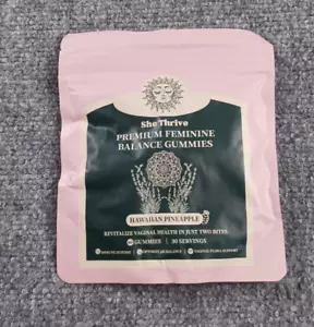 SHE THRIVE PREMIUM FEMININE BALANCE GUMMIES HAWAIIAN PINEAPPLE 60 COUNT - Picture 1 of 6
