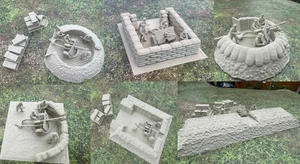 Gun Emplacement Sandbags Crate stacks Trench Defences  1/72 WW2 WW1 ACW Terrain - Picture 1 of 58