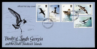 DR WHO 1987 SOUTH GEORGIA SANDWICH ISLANDS FDC BIRD CACHET COMBO M61465 - Image 1 of 2