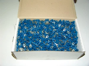 14-18 GAUGE BLUE VINYL #8  RING CONNECTOR 500PCS CRIMP TERMINAL - Picture 1 of 3