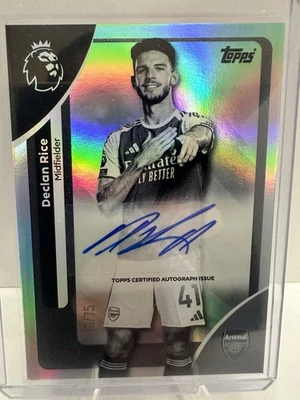2025-26 Topps Premier League Declan Rice Auto Black/White Refractor 10/75 - Image 1 of 4