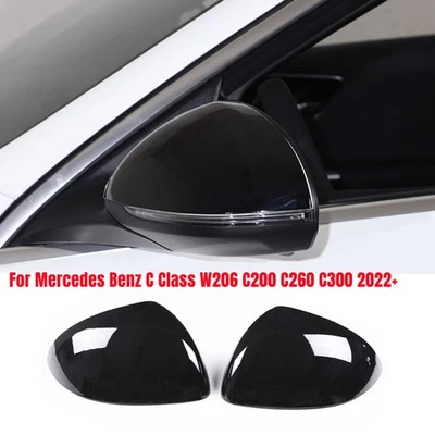 Gloss Black Side Rearview Mirror Cover For Mercedes Benz C Class W206 C200 2022+ - Image 1 of 4